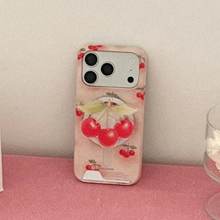 Blur Cherry iPhone 17 Pro Card Holder Hard Case
