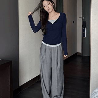 Moset pintuck slacks