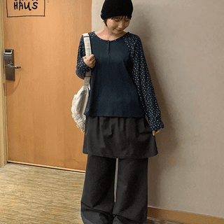 Dope Cotton Layered Elastic Skirt Pants