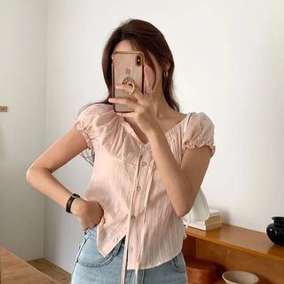 Courtney Shirred String Blouse