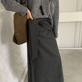 wrap maxi skirt
