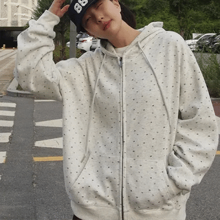 Love Dot Hooded Zip-Up