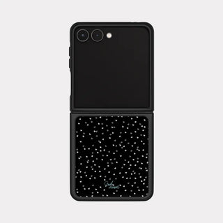 Heart Drizzle Galaxy Zflip Fold 8 Epoxy Black Bumper Case