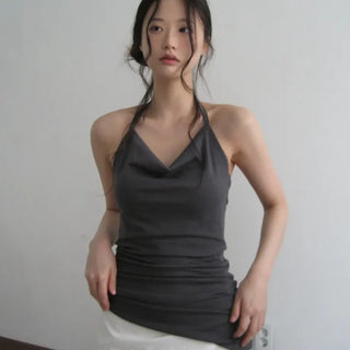 Draped Shirred Halter Neck Strappy Sleeveless