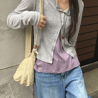 Kunibi Summer Ribbed Long Sleeve Cardigan