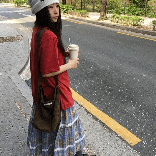 Natini Lace Check Midi Skirt