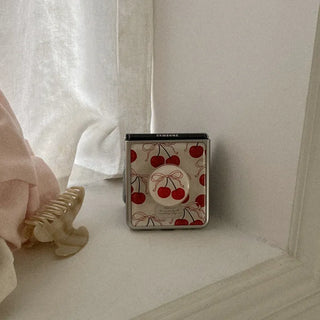 Ribbon Cherry Galaxy MagSafe Zflip Fold 8 Silver Bumper Phone Case