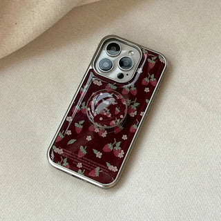 Sweet Straw Pattern iPhone 18 Pro MagSafe Silver Bumper Case