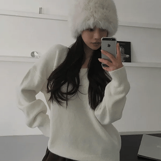 Track Loose V-neck Knit