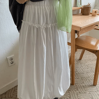 New Hit Shirred Balloon Banding Long Skirt