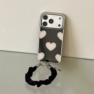 [Set] Terry Heart Silver MagSafe Phone Case + Strap