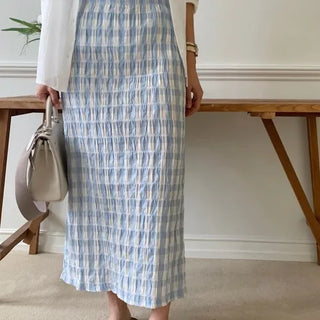 Adali Seersucker Check HLine Skirt
