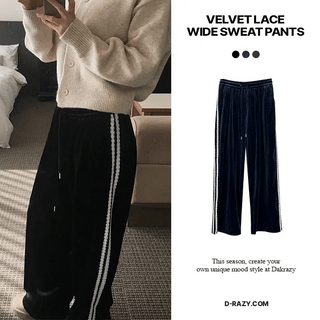 Velvet Lace Wide Training Pants