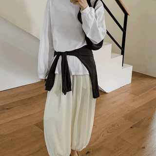 Jasmine Linen Elastic Waist TwoWay Harem Pants