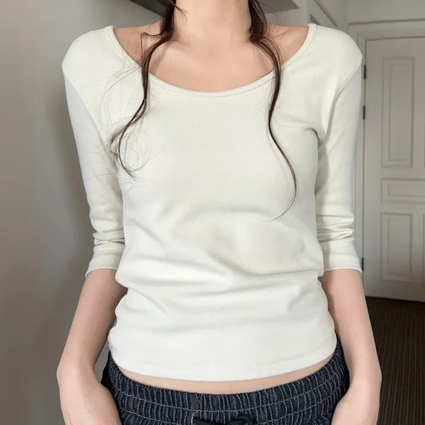 Emme U-neck 3/4 Sleeve T-shirt