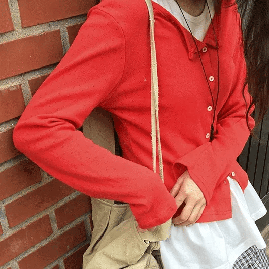 Ahiton Punched Round Neck Cardigan