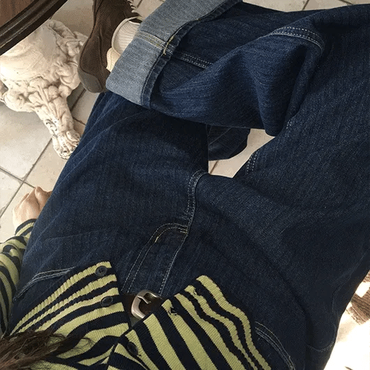 Hobe Jacquard Striped Denim Wide Pants