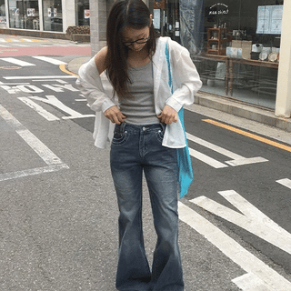 Kozle Washed Bootcut Denim Pants
