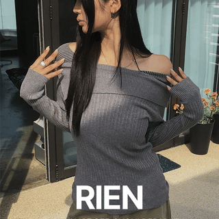 Lien Asymmetrical Off-Shoulder Ribbed Knit