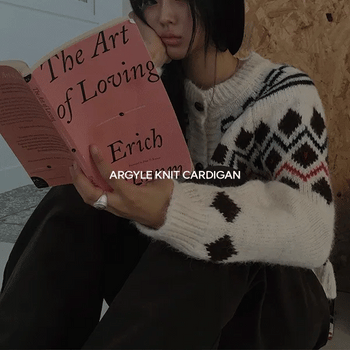 Cozy Argyle Knit Cardigan