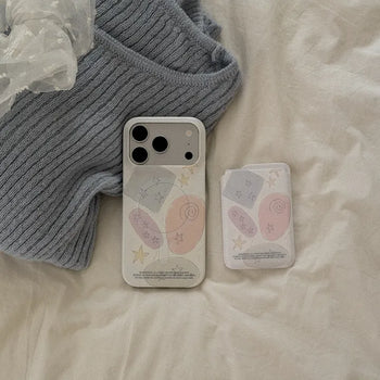 star doodle MagSafe card slot wallet pocket case