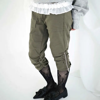Zipped Shirred Capri