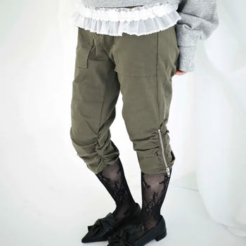 Zipped Shirred Capri