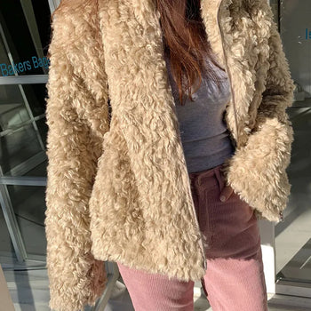 Curly fur jacket