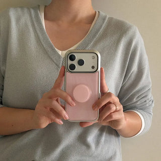 Pastel Plain iPhone 18 Pro Galaxy MagSafe Silver Bumper Case