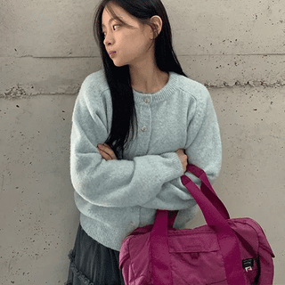 Batty Wool Knit Round Cardigan
