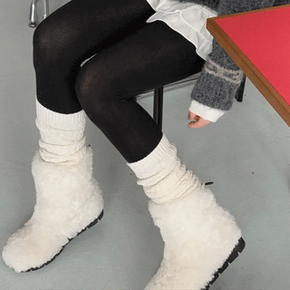 Shearling boucle boots