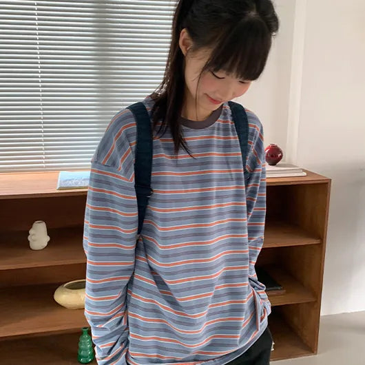 Cuba Over Stripe Long Sleeve Tee