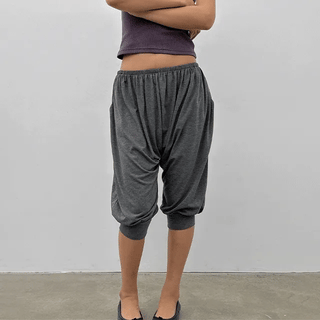 NYLON STRING WIDE BERMUDA PANTS