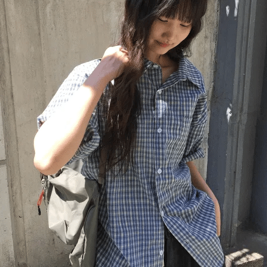 Fusile Check Oversized Short Sleeve Shirt