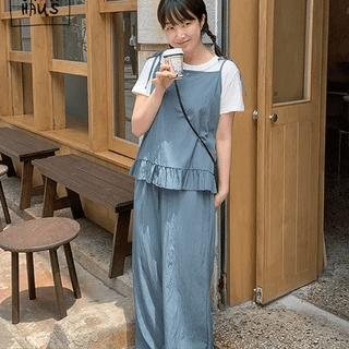 Shavn Nylon Frill Sleeveless Blouse