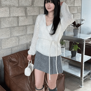 Lady pleated mini skirt