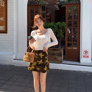 antique flower skirt