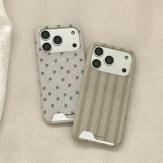 Linen Garden MagSafe Card Phone Case for iPhone 17 Pro Hard