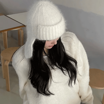 Norwegian Angora Earflap Beanie