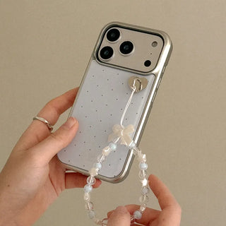 [SET] mini dot glow silver epoxy bumper case + bead strap