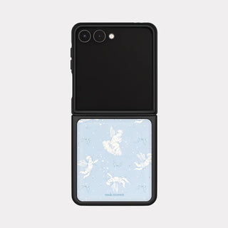 Romantic Cupid Galaxy Z-Flip Fold 8 Epoxy Black Bumper Case