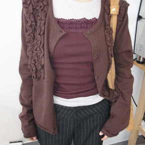 Mouth frill cardigan