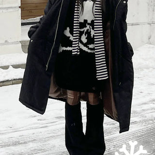 Unisex Oversized Fleece Sherpa Hooded Field Jacket