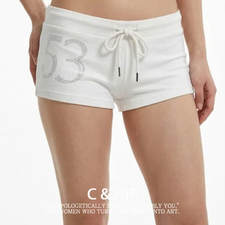 Low-rise Elastic Dolphin Pants / Shorts Training Pants Shorts Tracksuits Daily Folding Pants Low-waist Vintage Y2K