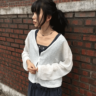 Milk Four Summer Basic Loose Fit Cardigan
