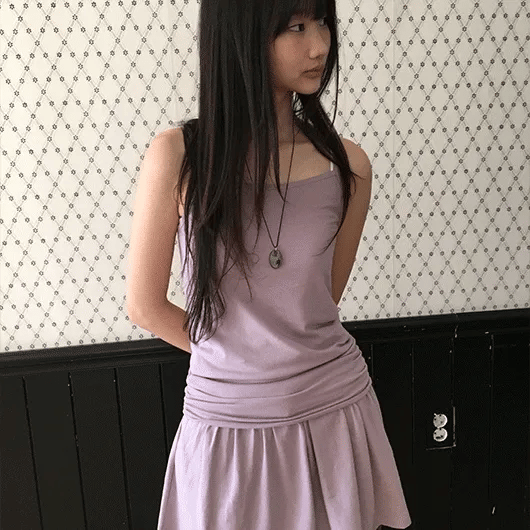 Garta Shirred Layered Sleeveless Dress