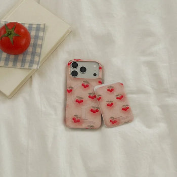 Blur Cherry MagSafe Card Slot Wallet Pocket Case