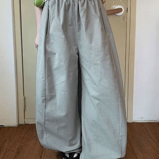 Linmus Elastic Linen Balloon Wide Pants