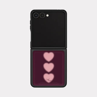 Hazy Hearts Galaxy Z-Flip Fold 8 Epoxy Black Bumper Case