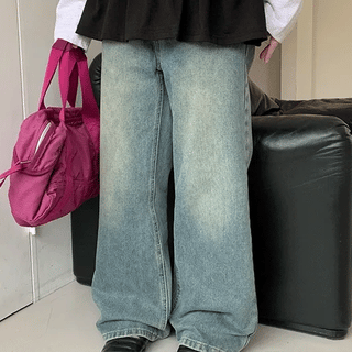 Recom Washed Denim Bootcut Pants